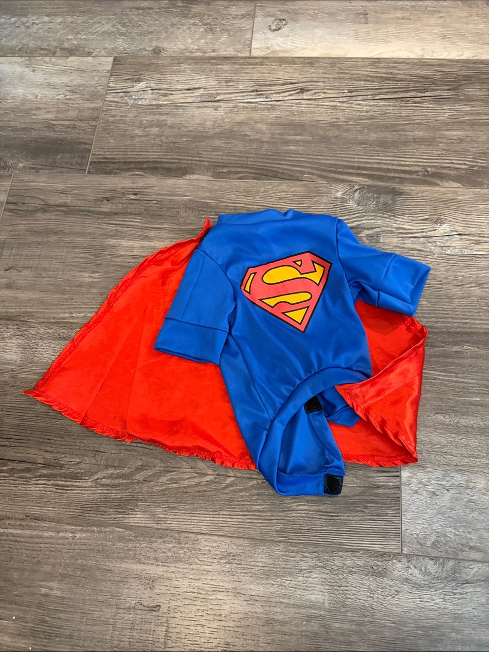 Superhero Blue & Red Cape Costume Bodysuit for Kids